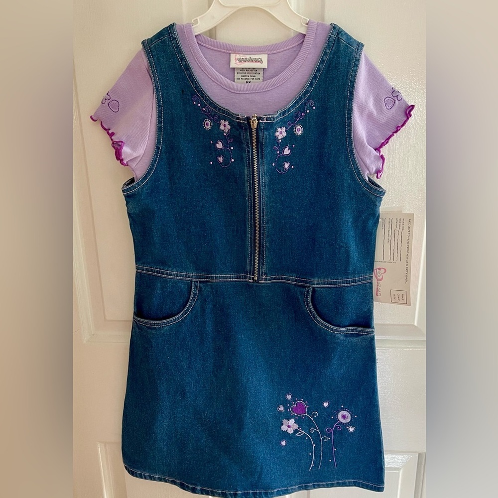 NWT YOUNGLAND 2piece denim dress size 6X - Picture 2 of 7